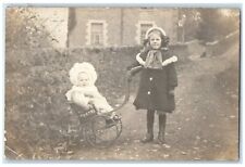 1906 Little Girl Baby Wagon Ramsgate England United Kingdom RPPC Photo Postcard picture