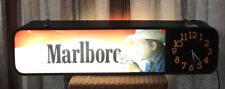 Decades Old MARLBORO DOUBLE SIDED CLOCK AND LIGHTED SIGN 54 INCHES / HEAVY  picture