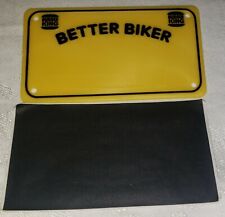 Vintage 1981 Burger King Yellow Bicycle License Plate Better Biker & Decals MINT picture
