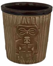 Vintage HARVEY'S LAKE TAHOE Cocktail Mug Cup TIKI Brown Ceramic Tropical Summer picture