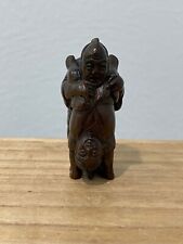 Vintage Possibly Antique Japanese Signed Wood Carved Netsuke Man Woman Handstand picture
