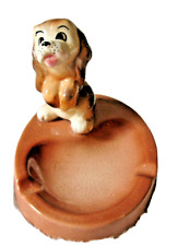 VINTAGE COCKER SPANIEL DOG GLAZED CERAMIC ASHTRAY/TRINKET DISH  MID CENTURY  picture