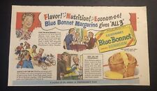 1950’s Fleischmann’s Blue Bonnet Oleo Margarine Colorful Magazine Print Ad picture