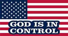 8.5in x 4.5in American Flag God Is in Control Magnet Car Vehicle Magnetic Sign picture