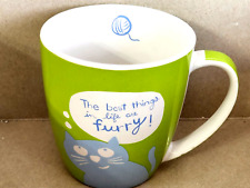 Wendy Tancock cat mug 'The Best Things in Life are Furry' EUC picture