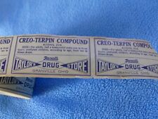 VINTAGE REXALL TAYLOR'S DRUG STORE CREO-TERPIN COMPOUND LABELS GRANVILLE OHIO picture