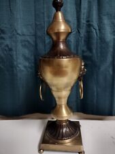 vintage brass Covered urn With Lion Heads picture