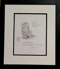 Jim Davis Autographed Garfield Original Pencil Drawing Framed  RARE picture