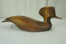 C. Hargraves Hand Carved Wooden Hooded Merganser Duck Signed 15