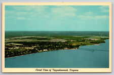 Vintage Postcard VA Tappahannock Aerial View Rappahannock River -4857 picture