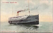 c1910s MUSKEGON, Michigan Great Lakes Ship Postcard Steamer S.S. INDIANA Unused picture