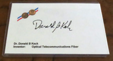 Dr Donald Keck signed autographed 3x5 index card Invented Fiber Optic Telecom picture