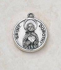 Unique Patron Saint Dorothy Sterling Medal Size .75in H Features 18in L Chain picture