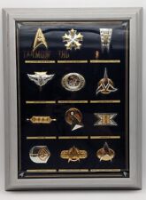 Star Trek Franklin Mint Insignia Badges In Case .925 Silver & Gold Plated 1992 picture