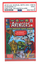2019 UD Marvel 80th Anniversary AVENGERS #1 Comic Cover Lenticular PSA 9 MINT picture