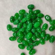 10Pcs 6*9MM DIY Green Jade Beads Loose Beads Retro Pendants Jewelry Accessories picture