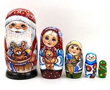 russian matryoshka New Year nesting dolls souvenir 7inch 5pices picture