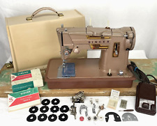 *SERVICED* Heavy Duty Vtg Singer 328K Sewing Machine 10 Embroidery Cams Zig Zag picture