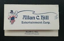 Allan C Hill Entertainment Corp Vintage Business Card For Allan Hill, Pres/Prod. picture