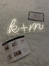 White Initial Neon Sign K+M picture