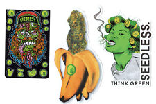 NEW 3 LARGE SEEDLESS SLAP STICKERS, BANANA, DEDHEAD & ROLLED UP picture
