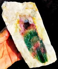 704g Natural Watermelon Color Tourmaline Crystal Ice Transparent Specimen ie3005 picture