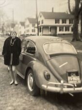 Vintage 1969 Photo Woman Posing Next to 1967 Volkswagen VW Beetle Car picture