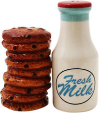 Milk and Cookies Lover Ceramic Magnetic Salt and Pepper Shakers picture