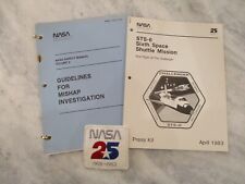 1983 NASA 25th ANNIVERSARY PATCH+ SPACE SHUTTLE STS-6 PRESS KIT+ SAFETY MANUAL picture
