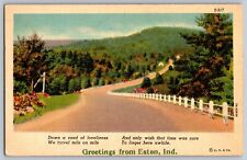 Eaton, Indiana - Greetings from Eaton - Short Poem - Vintage Postcard - Posted picture