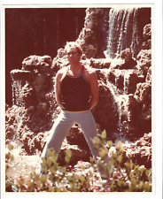 Vintage Color 8 X 10 Handsome Beefcake Tight Jeans Waterfall Man Gay 1970s Photo picture