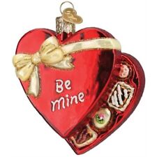 Old World Christmas VALENTINE CHOCOLATES (BL32540) Glass Ornament w/OWC Bx picture
