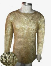 9mm Brass Chainmail Shirt Flat riveted With washer Large Size armor gift picture