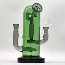 9 Inch Large Neo Egg Two Way Recycler Green Glass Bong Water Pipe Hookah 14MM picture