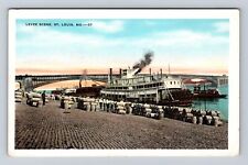 St Louis MO-Missouri, Levee Scene, Antique, Vintage Souvenir Postcard picture