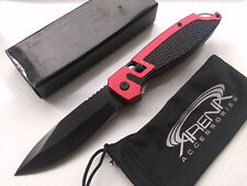 Unique Slide Spring Assisted Folding Pocket Knife Red Lightweight EDC picture