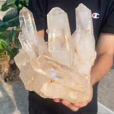 9.6lb A+++Large Natural clear white Crystal Himalayan quartz cluster /mineralsls picture
