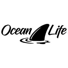 OCEAN LIFE SHARK FIN BEACH SAND YACHT FISHING BOAT VINYL DECAL STICKER (BL-01) picture