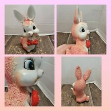 Vintage Arnart Bunny Figurine Pink Sugar Glaze Anthropomorphic Texture MCM Japan picture