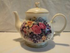 C-24 SANDY CLOUGH ‘THE GREATEST OF THESE IS LOVE’ FLORAL TEAPOT picture