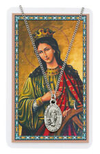 St. Catherine of Alexandria Medal Necklace with Laminated Prayer Card picture