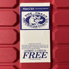 Allan C Hill Great American Circus Unknown Location Child Ticket Stub Vtg 1980s picture