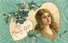 Rotograph Valentine Postcard F-684; Beautiful Blonde Girl, My Heart's Gift picture