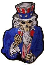 large JUMBO USA UNCLE SAM MIDDLE FINGER BACK PATCH #100 EMBROIDERED 12 IN biker picture