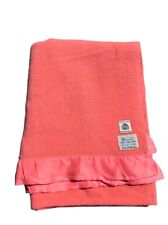 Vintage Hudson’s Bay Company Baycrest  Satin Wool Blanket Pink 78X61 picture