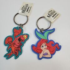 Lot of 2 Disney Rubber Key Chains Applause Ariel The Little Mermaid  & Sebastian picture