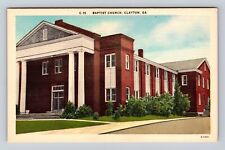 Clayton GA-Georgia, Baptist Church, Religion, Antique, Vintage Souvenir Postcard picture