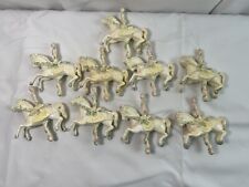 Lot Of 9 Vintage Silvestri Christmas Ornament Floral Carousel Horse picture