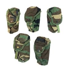5 Woodland Double Magazine Pouches BDU Military Pouch MOLLE 2 Mag Camo  picture