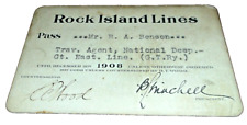 1908 CRI&P ROCK ISLAND EMPLOYEE PASS picture